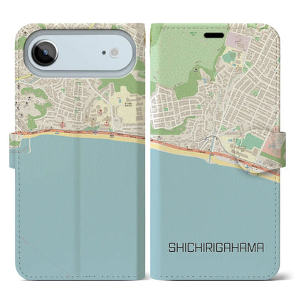 【七里ヶ浜（神奈川県）】地図柄iPhoneケース（手帳タイプ）