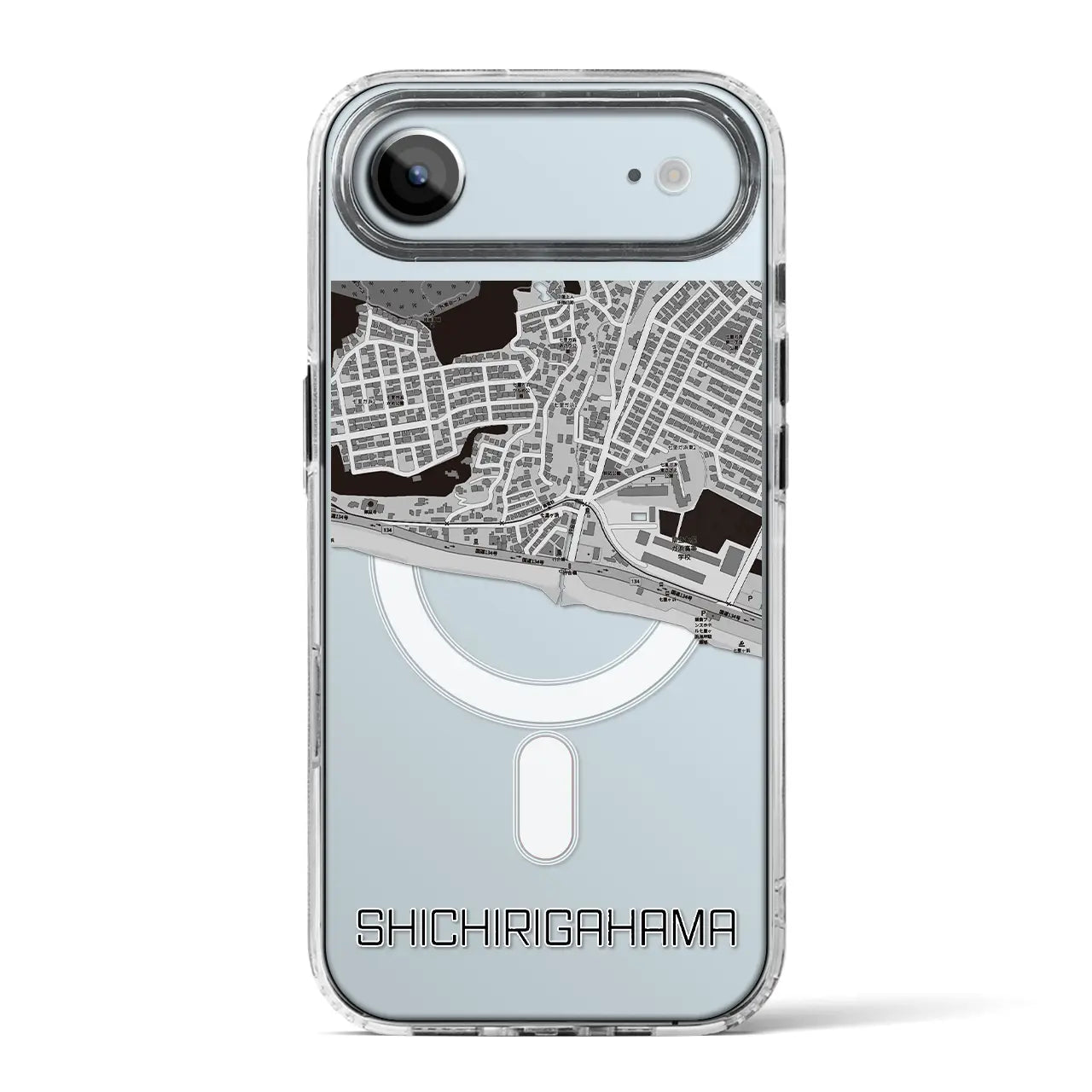 【七里ヶ浜（神奈川県）】地図柄iPhoneケース（MagSafeタイプ）