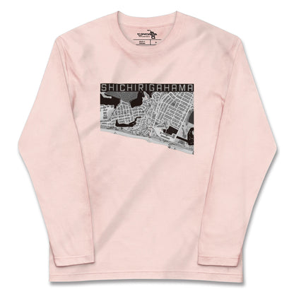 【七里ヶ浜（神奈川県）】地図柄ロングスリーブTシャツ