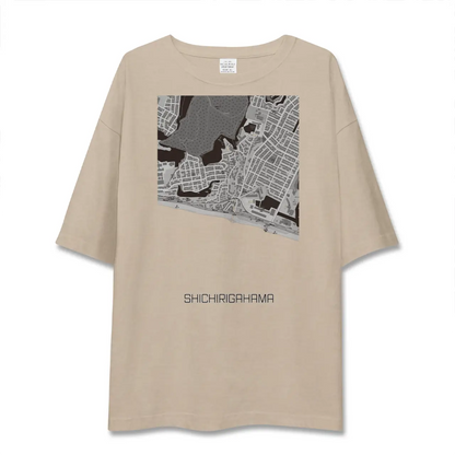 【七里ヶ浜（神奈川県）】地図柄ビッグシルエットTシャツ