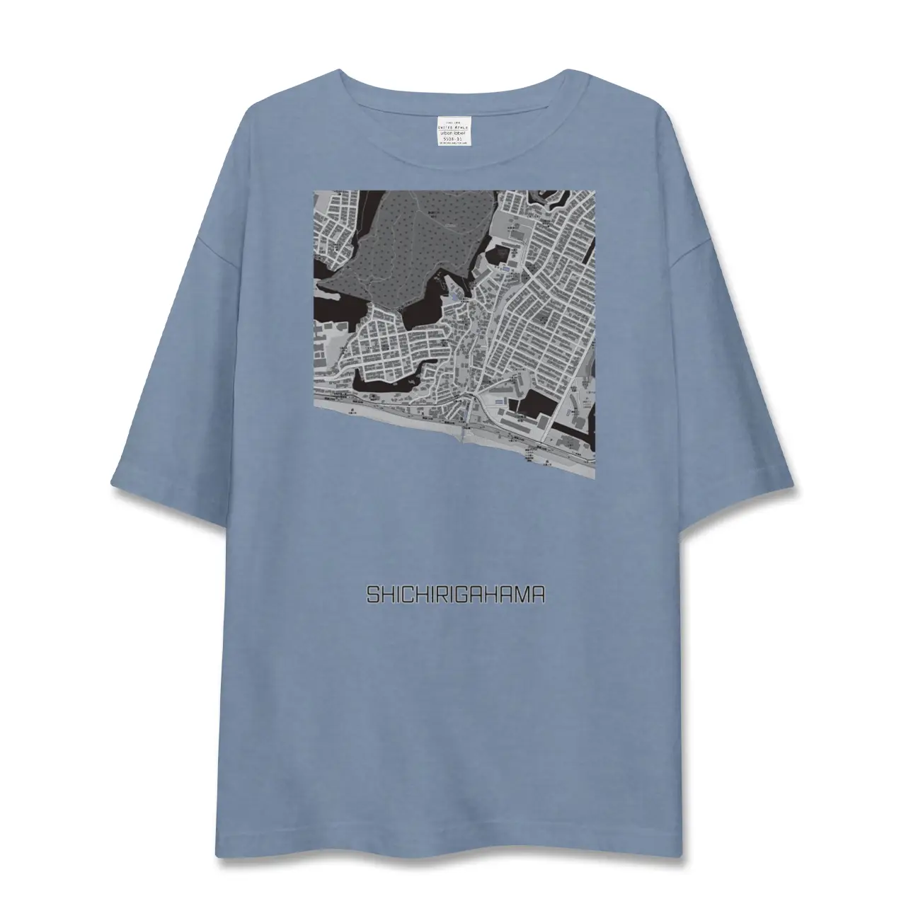 【七里ヶ浜（神奈川県）】地図柄ビッグシルエットTシャツ