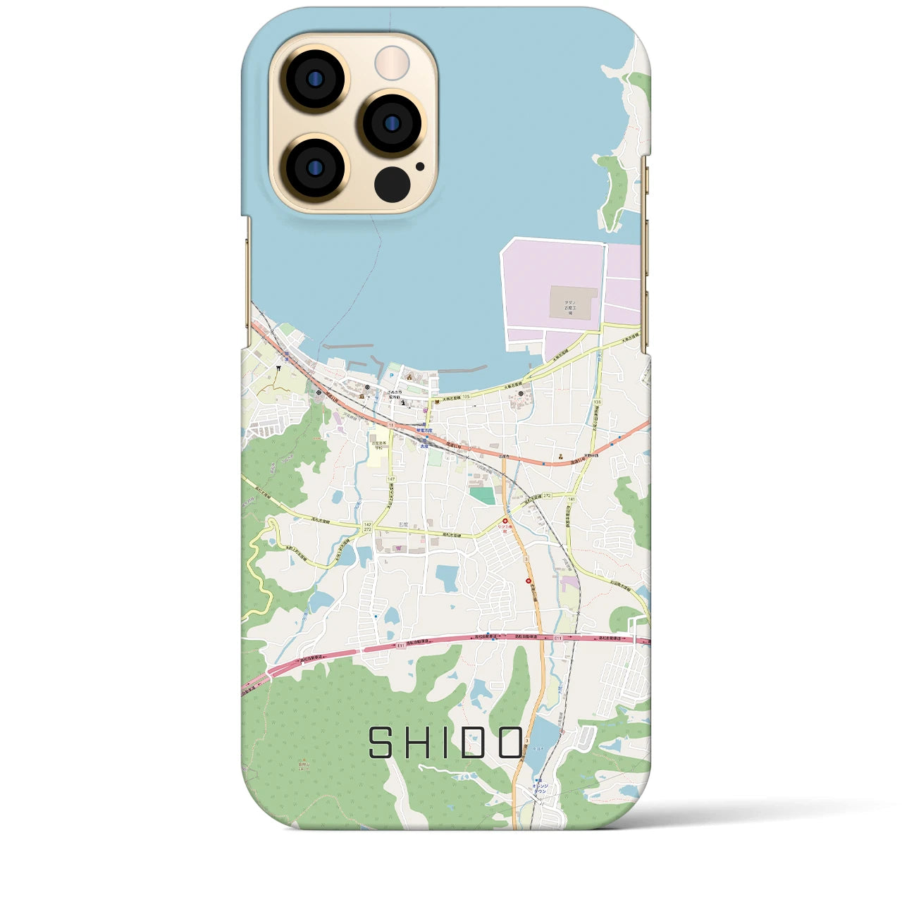 【志度】地図柄iPhoneケース（バックカバータイプ・ナチュラル）iPhone 12 Pro Max 用