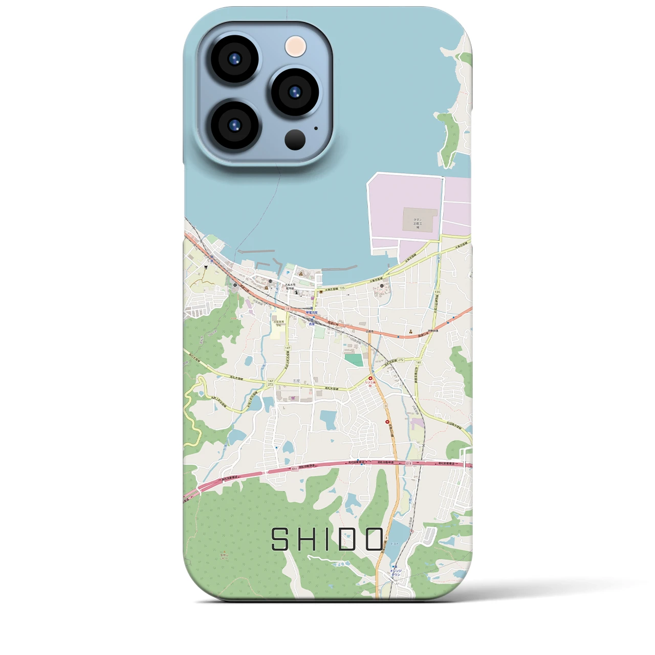 【志度】地図柄iPhoneケース（バックカバータイプ・ナチュラル）iPhone 13 Pro Max 用