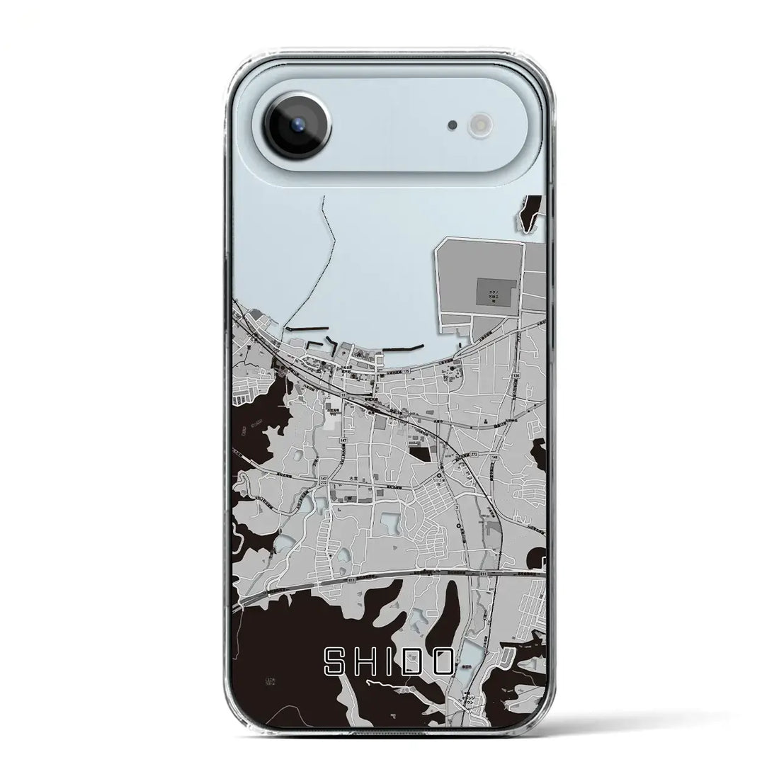 【志度（香川県）】地図柄iPhoneケース（クリアタイプ）モノトーン・iPhone 17 Pro Max 用
