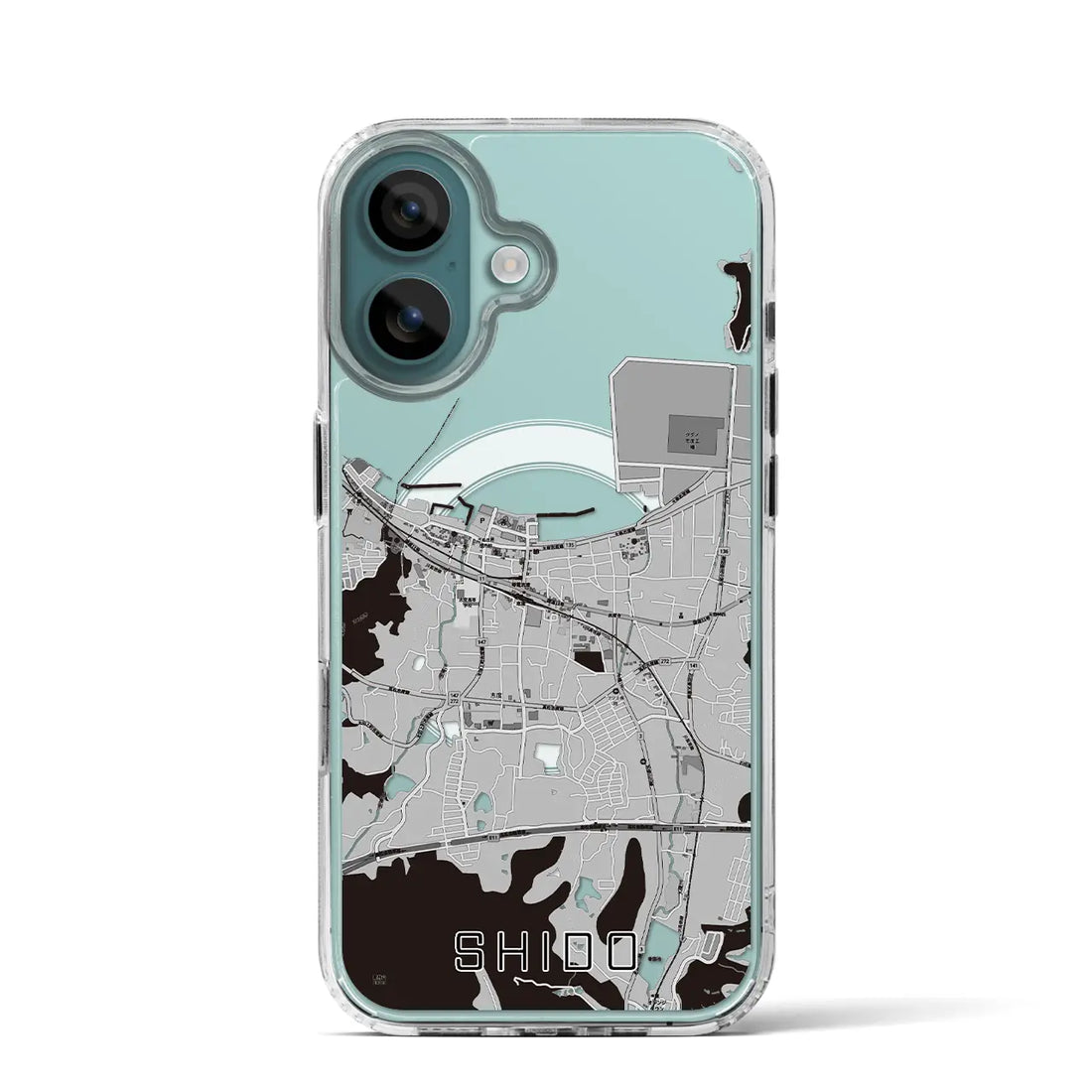 【志度(香川県)】地図柄iPhoneケース(MagSafeタイプ)モノトーン・iPhone 16 Pro 用