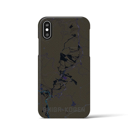 【志賀高原（長野県）】地図柄iPhoneケース（バックカバータイプ）