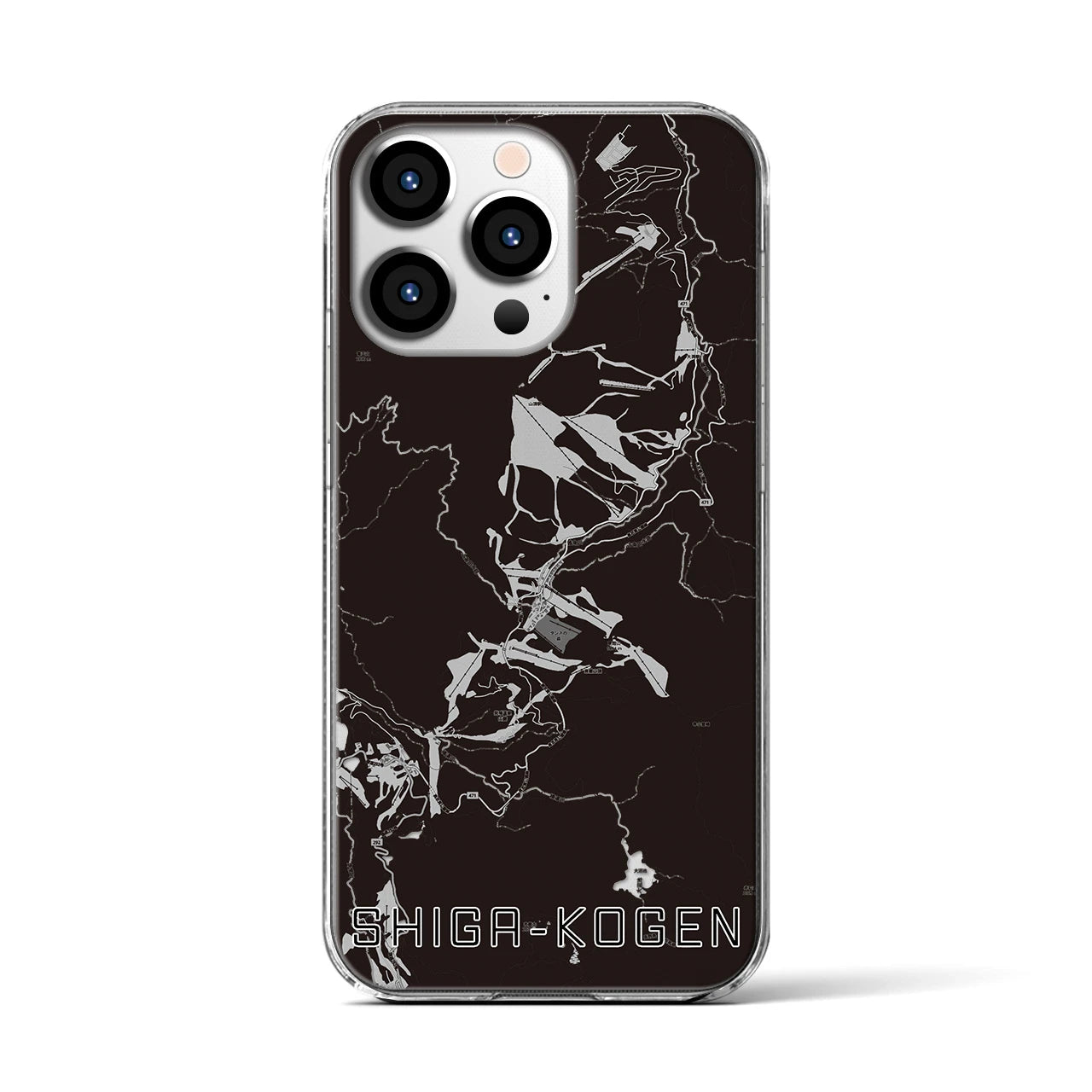 【志賀高原（長野県）】地図柄iPhoneケース（クリアタイプ）