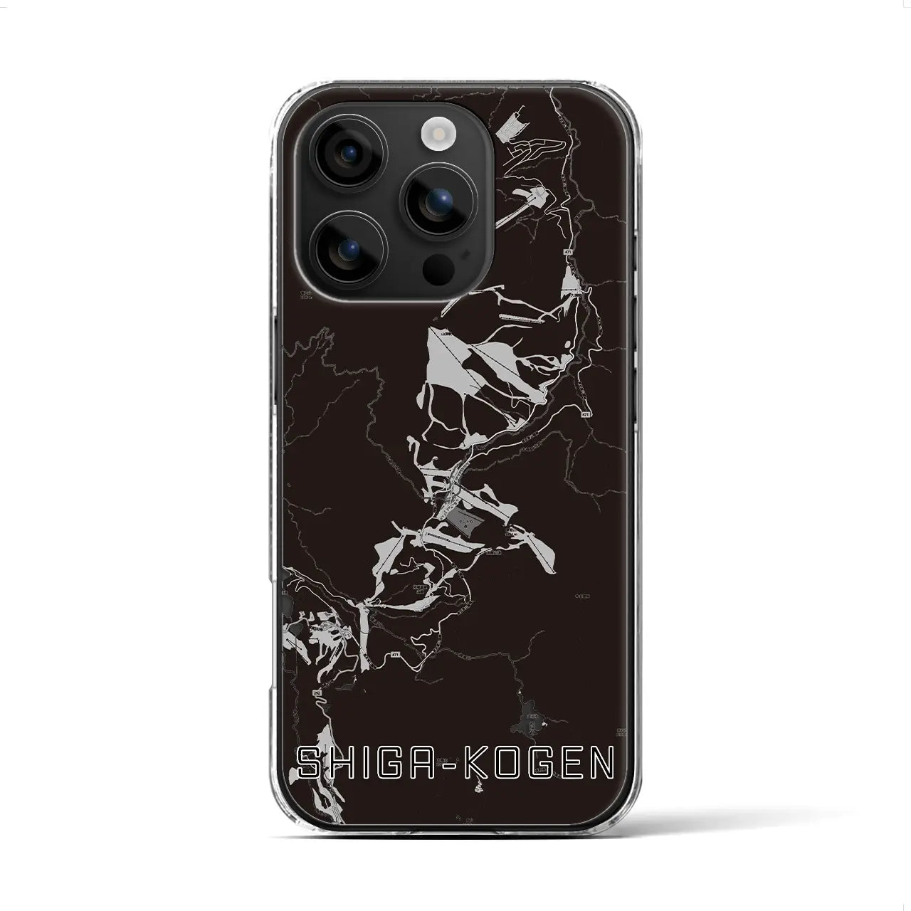 【志賀高原（長野県）】地図柄iPhoneケース（クリアタイプ）