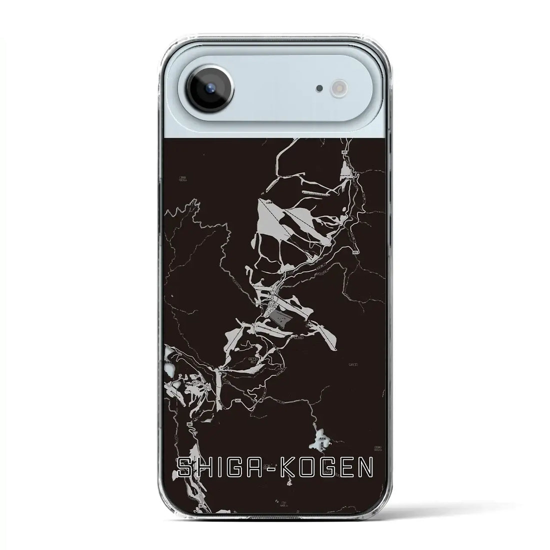 【志賀高原(長野県)】地図柄iPhoneケース(クリアタイプ)モノトーン・iPhone 17 Pro Max 用