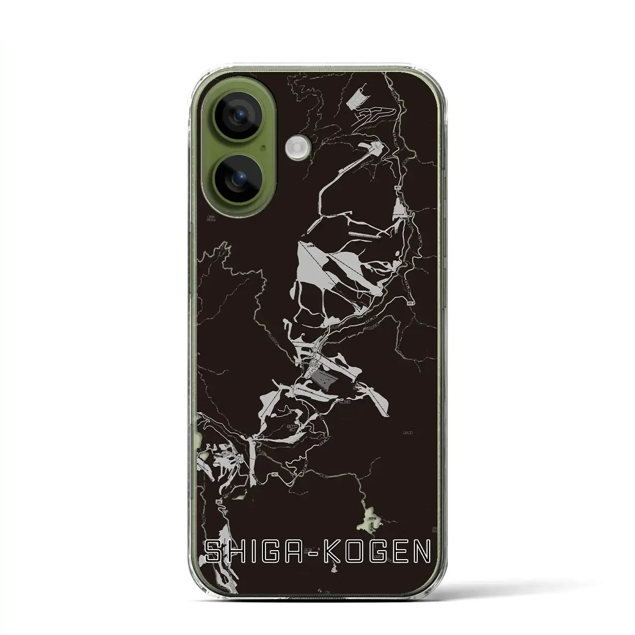 【志賀高原（長野県）】地図柄iPhoneケース（クリアタイプ）