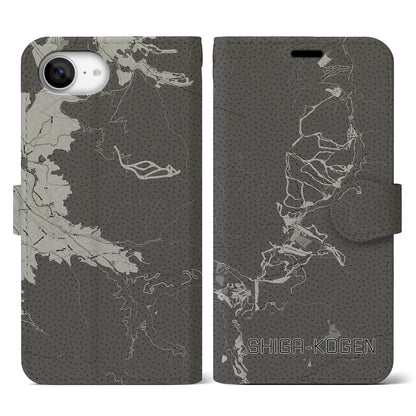 【志賀高原（長野県）】地図柄iPhoneケース（手帳タイプ）