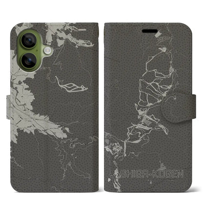 【志賀高原（長野県）】地図柄iPhoneケース（手帳タイプ）