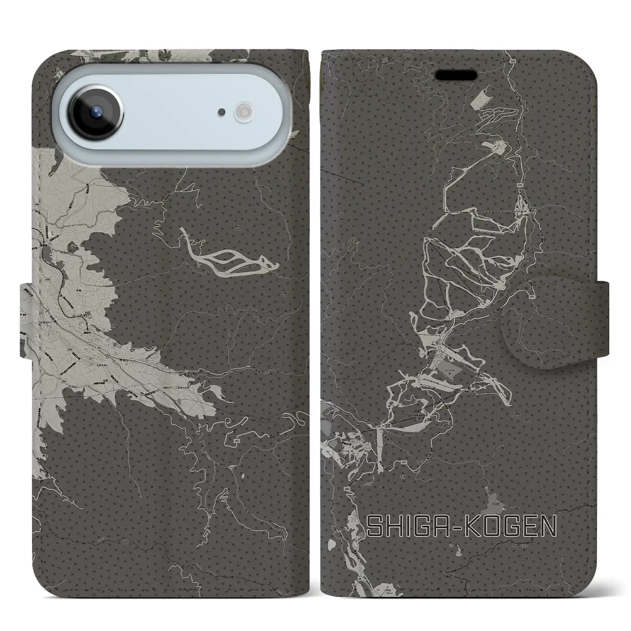 【志賀高原（長野県）】地図柄iPhoneケース（手帳タイプ）