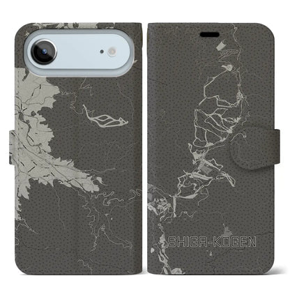 【志賀高原（長野県）】地図柄iPhoneケース（手帳タイプ）