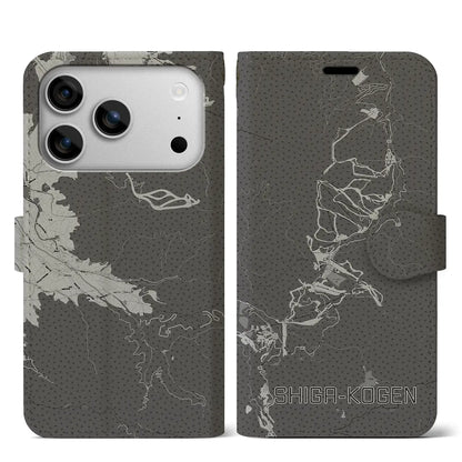 【志賀高原（長野県）】地図柄iPhoneケース（手帳タイプ）