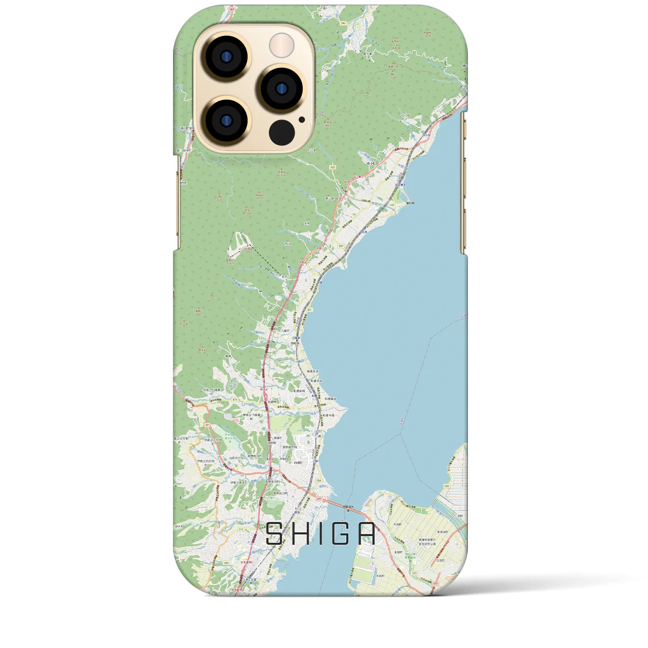 【志賀】地図柄iPhoneケース（バックカバータイプ・ナチュラル）iPhone 12 Pro Max 用
