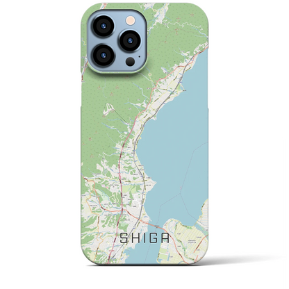 【志賀（滋賀県）】地図柄iPhoneケース（バックカバータイプ）