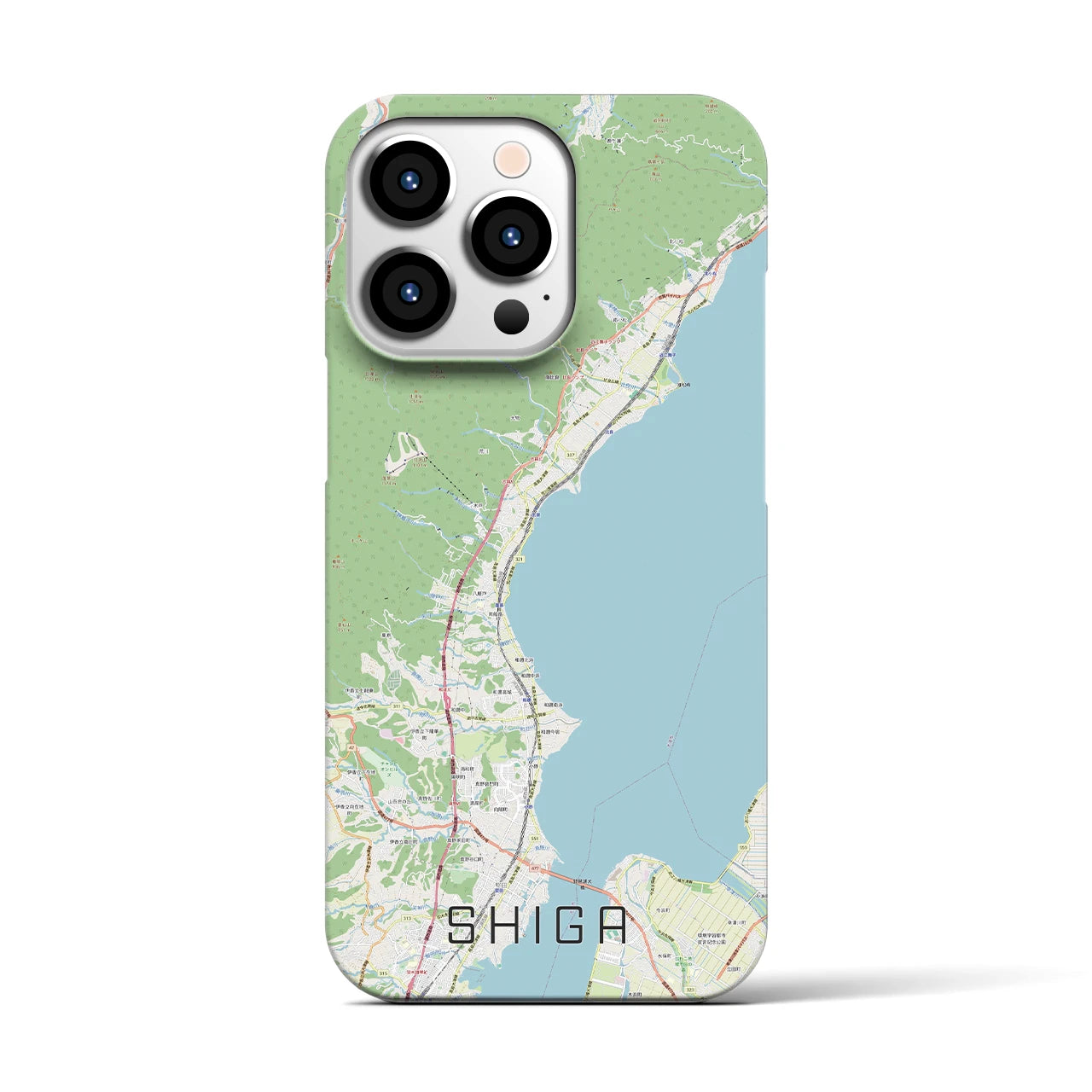 【志賀】地図柄iPhoneケース（バックカバータイプ・ナチュラル）iPhone 13 Pro 用