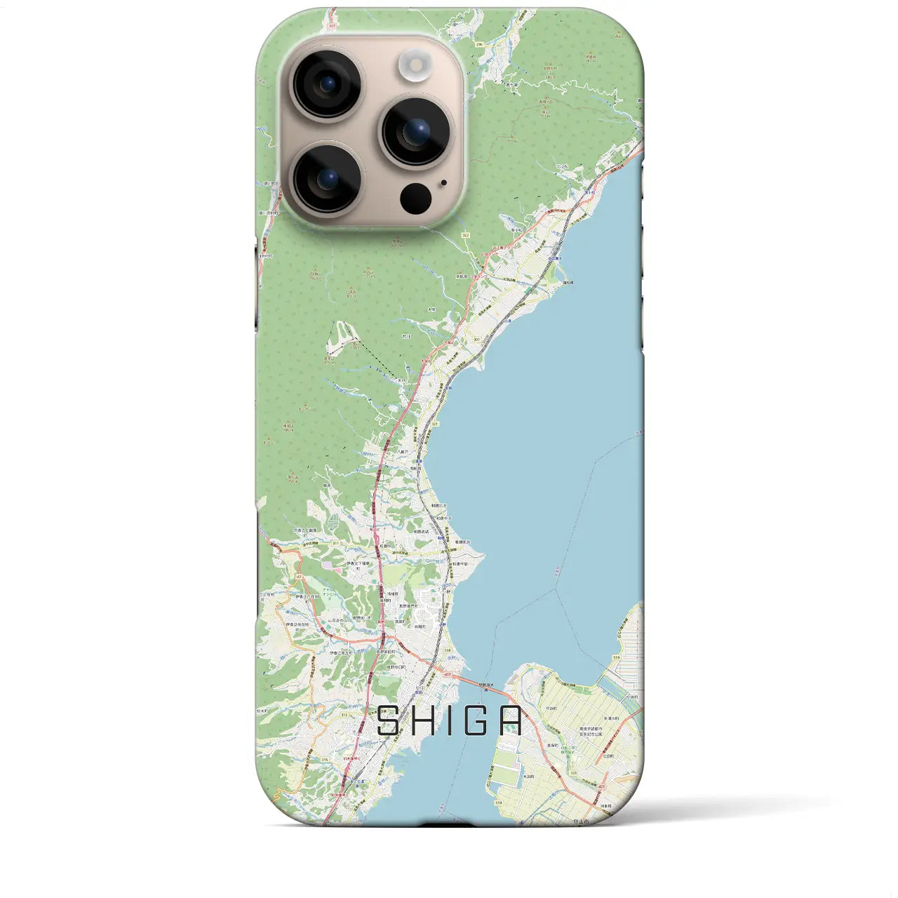 【志賀（滋賀県）】地図柄iPhoneケース（バックカバータイプ）