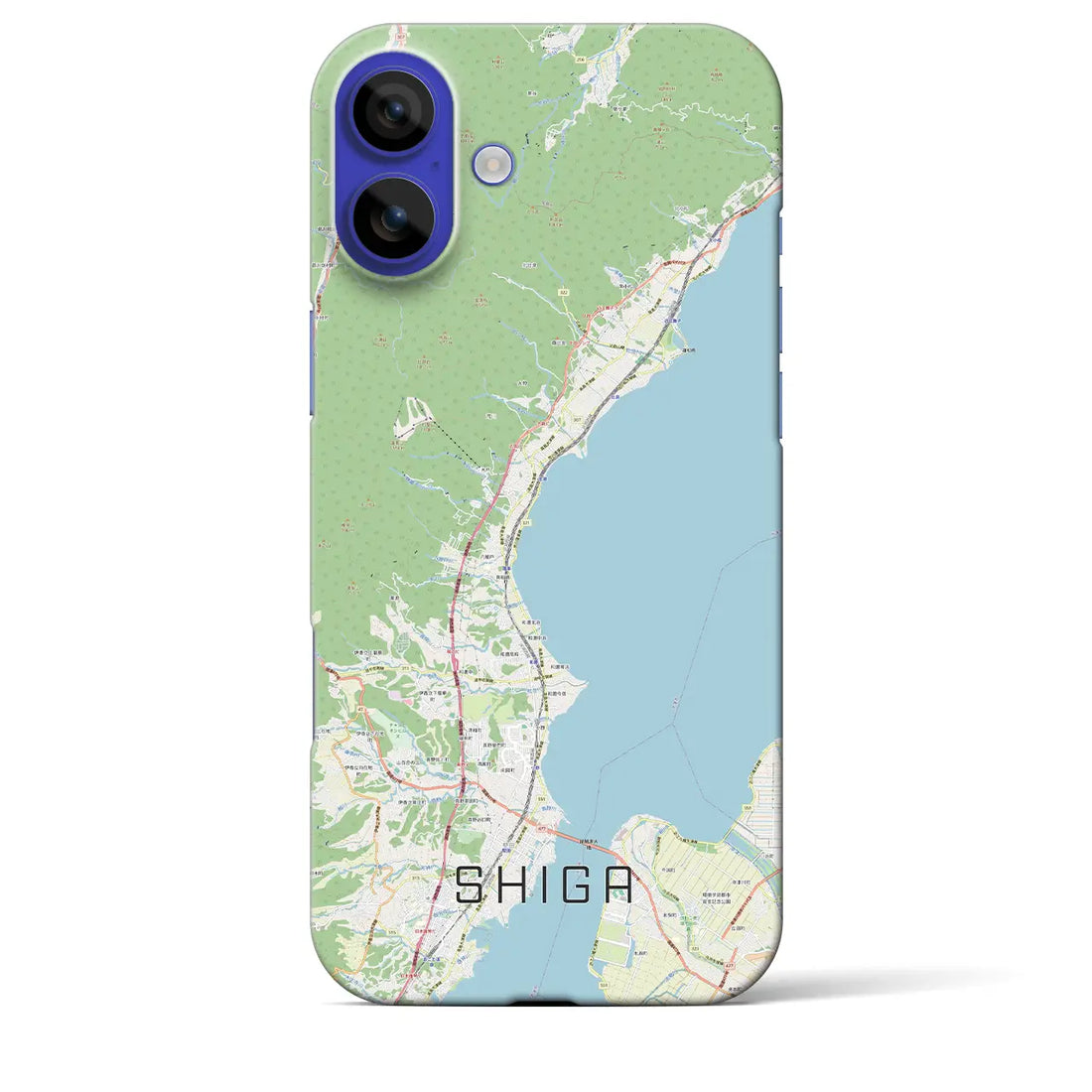 【志賀（滋賀県）】地図柄iPhoneケース（バックカバータイプ）ナチュラル・iPhone 16 Pro Max 用