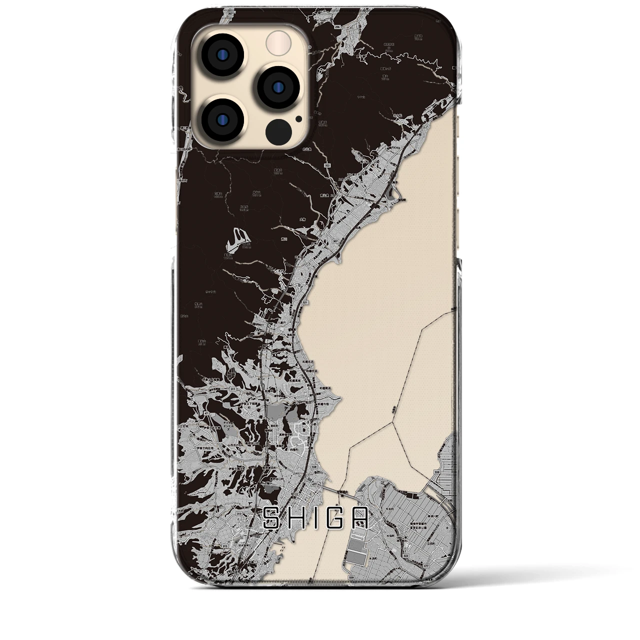 【志賀（滋賀県）】地図柄iPhoneケース（クリアタイプ）