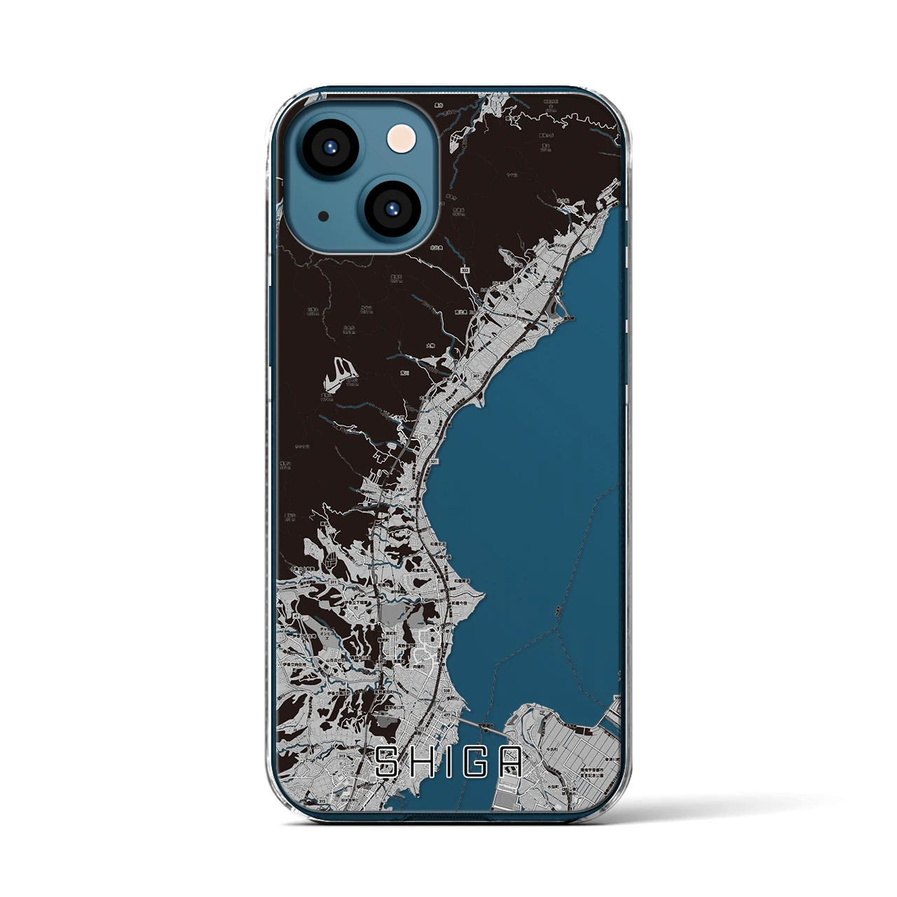 【志賀（滋賀県）】地図柄iPhoneケース（クリアタイプ）