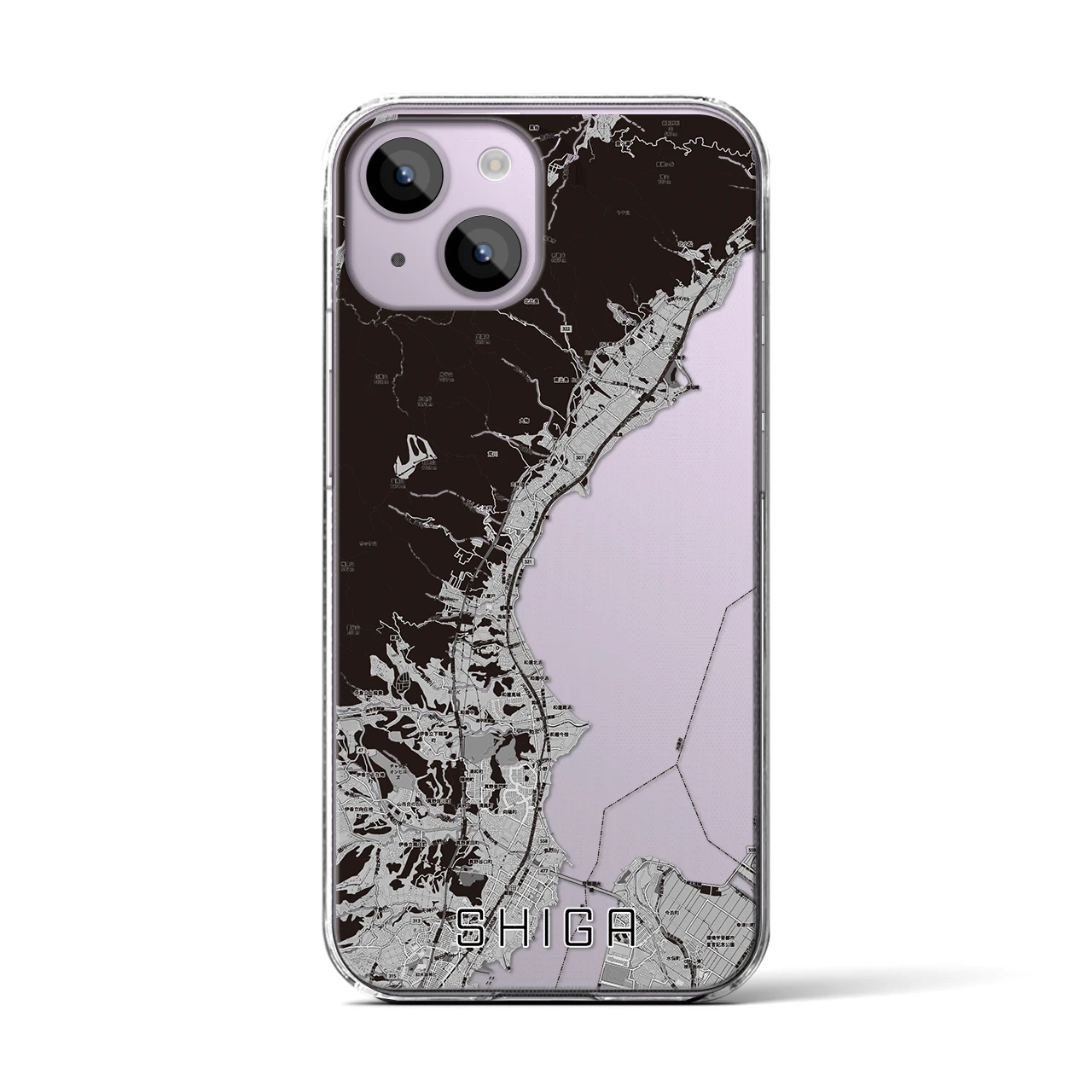 【志賀（滋賀県）】地図柄iPhoneケース（クリアタイプ）