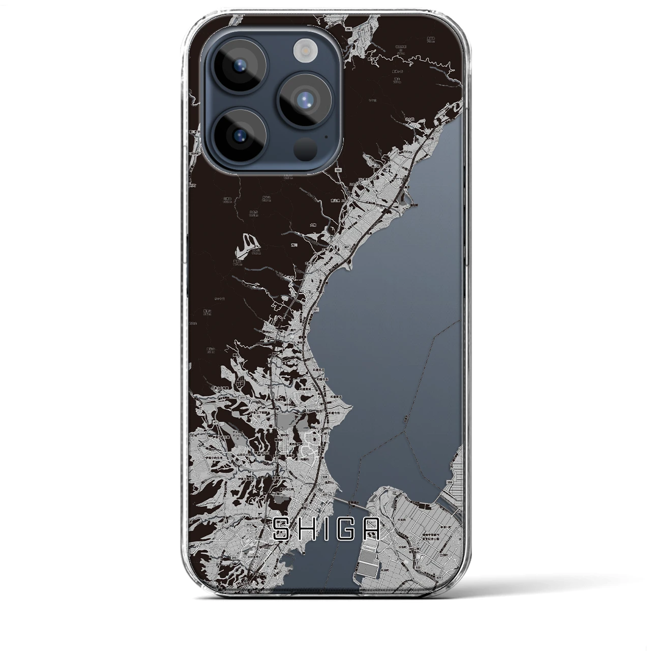 【志賀（滋賀県）】地図柄iPhoneケース（クリアタイプ）