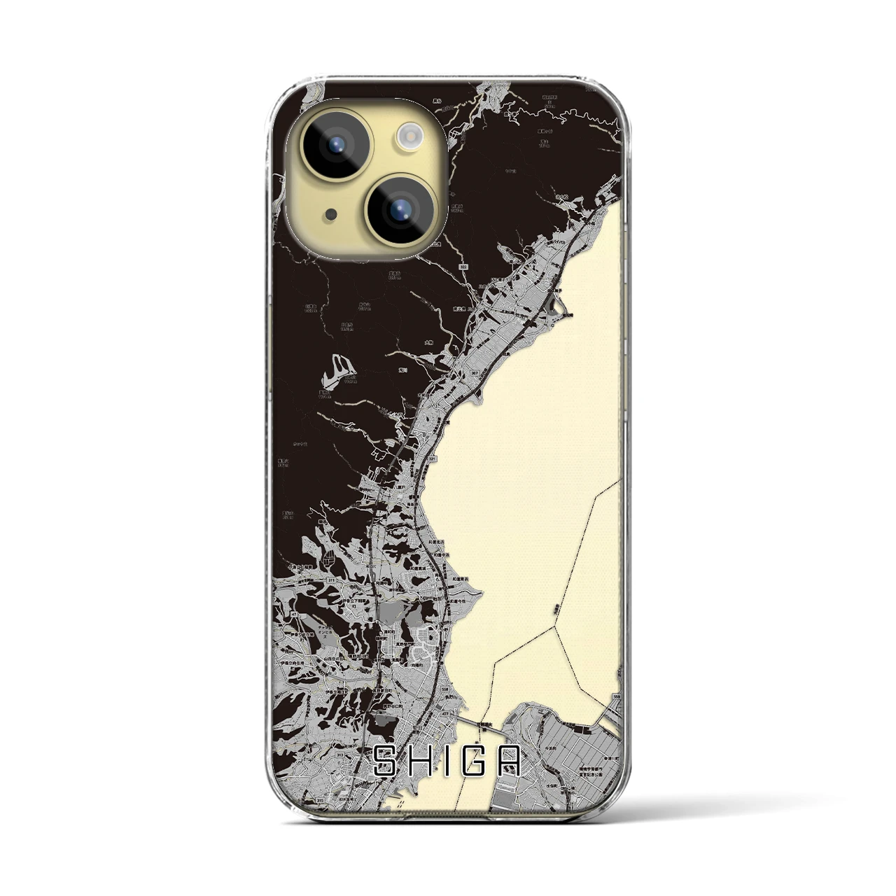 【志賀（滋賀県）】地図柄iPhoneケース（クリアタイプ）