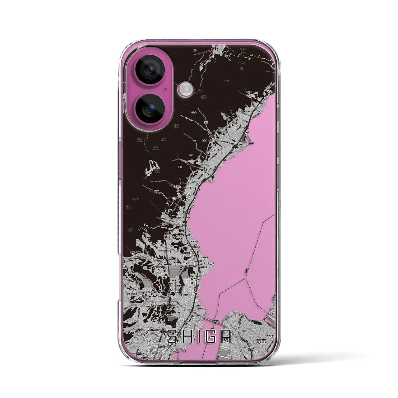 【志賀（滋賀県）】地図柄iPhoneケース（クリアタイプ）