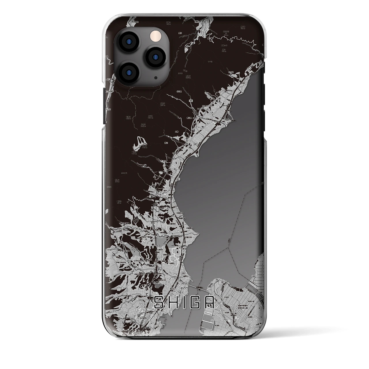 【志賀（滋賀県）】地図柄iPhoneケース（クリアタイプ）