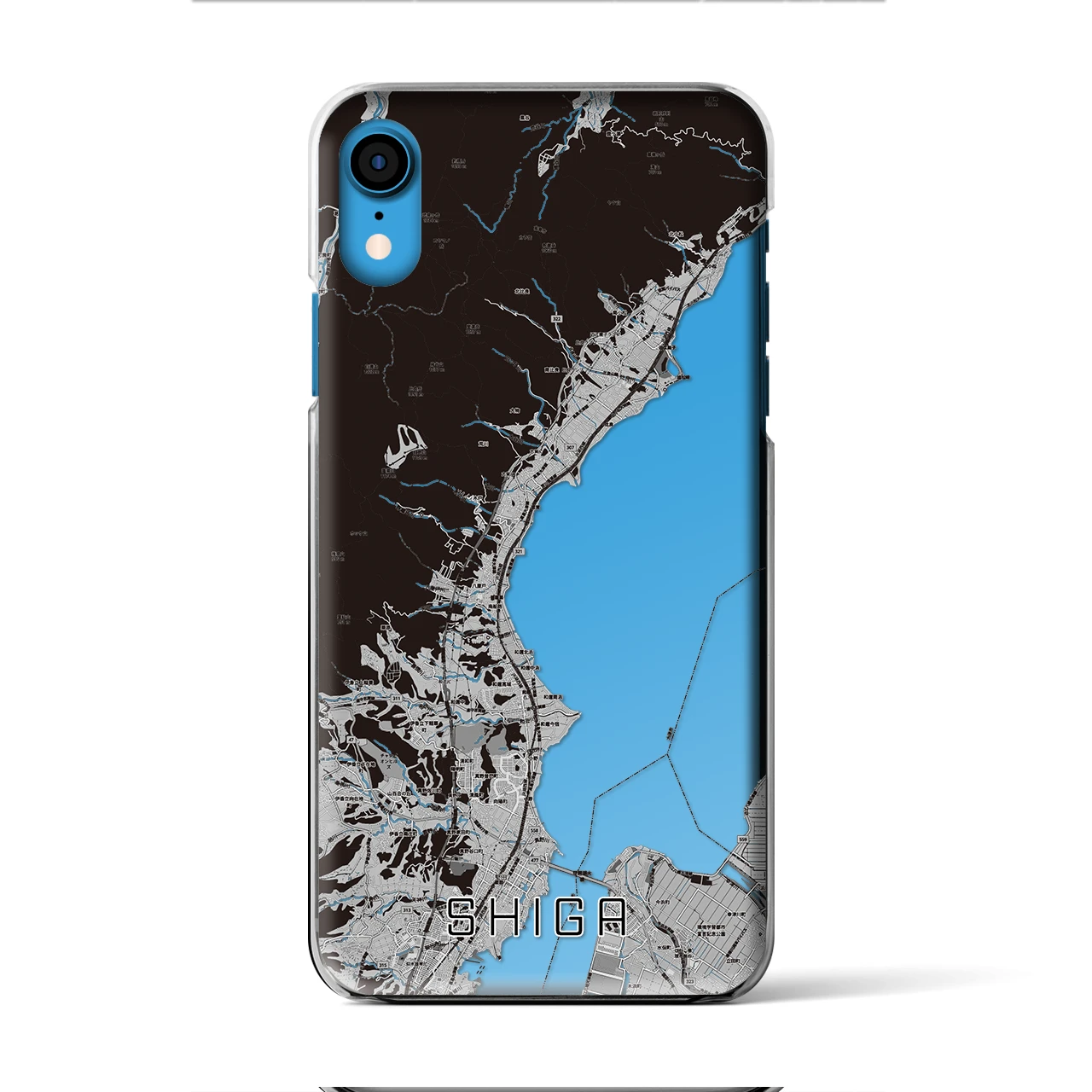 【志賀（滋賀県）】地図柄iPhoneケース（クリアタイプ）