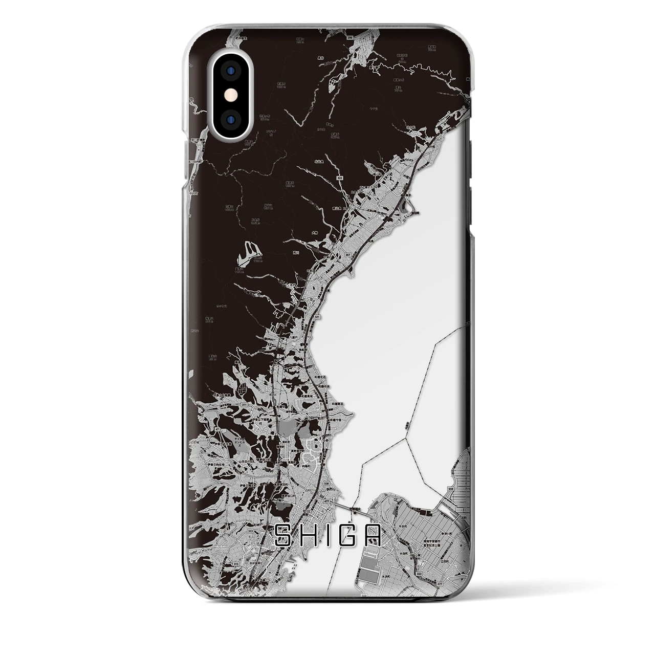 【志賀（滋賀県）】地図柄iPhoneケース（クリアタイプ）