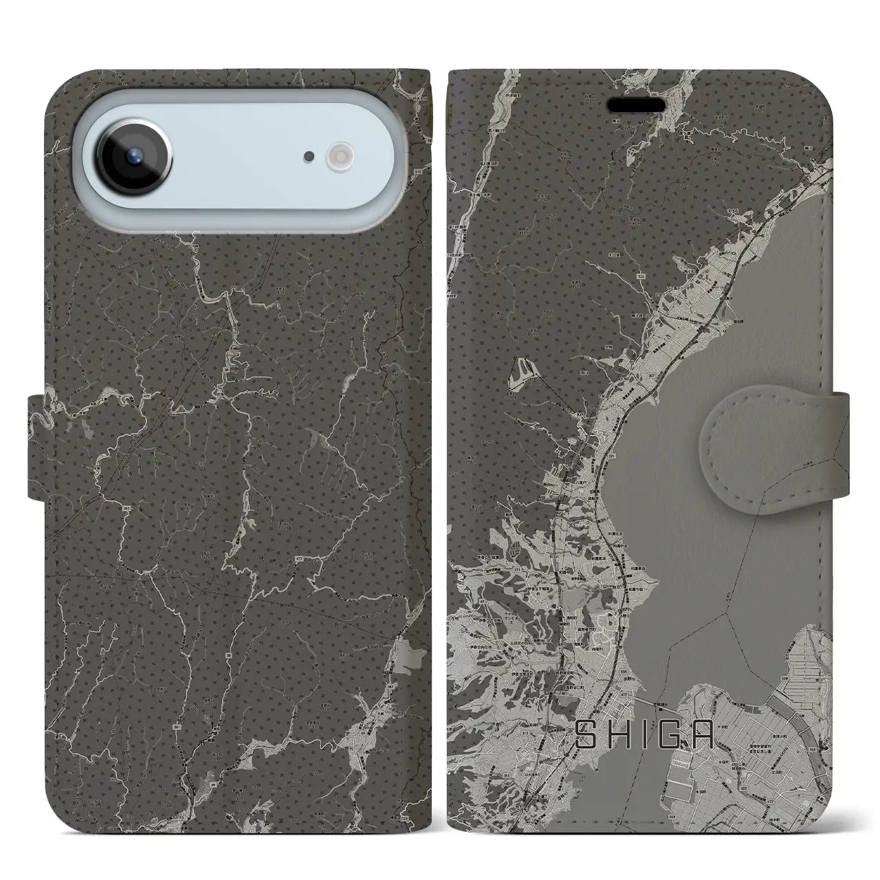 【志賀（滋賀県）】地図柄iPhoneケース（手帳タイプ）