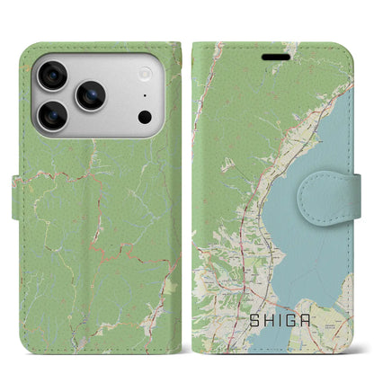 【志賀（滋賀県）】地図柄iPhoneケース（手帳タイプ）