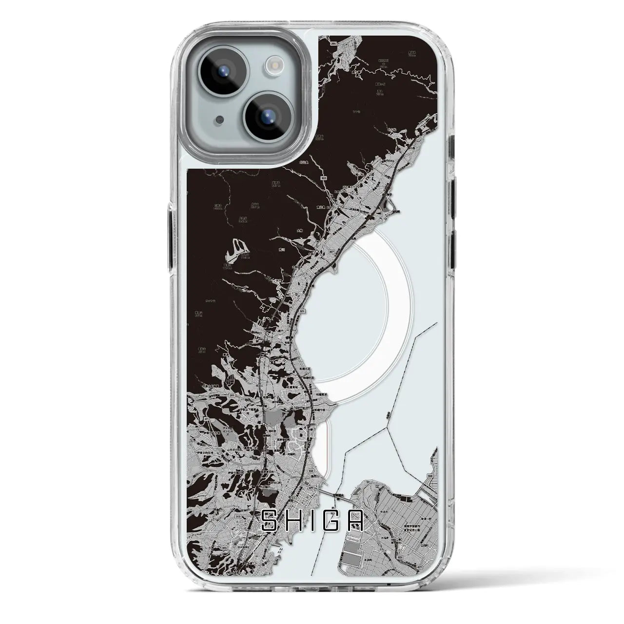 【志賀（滋賀県）】地図柄iPhoneケース（MagSafeタイプ）