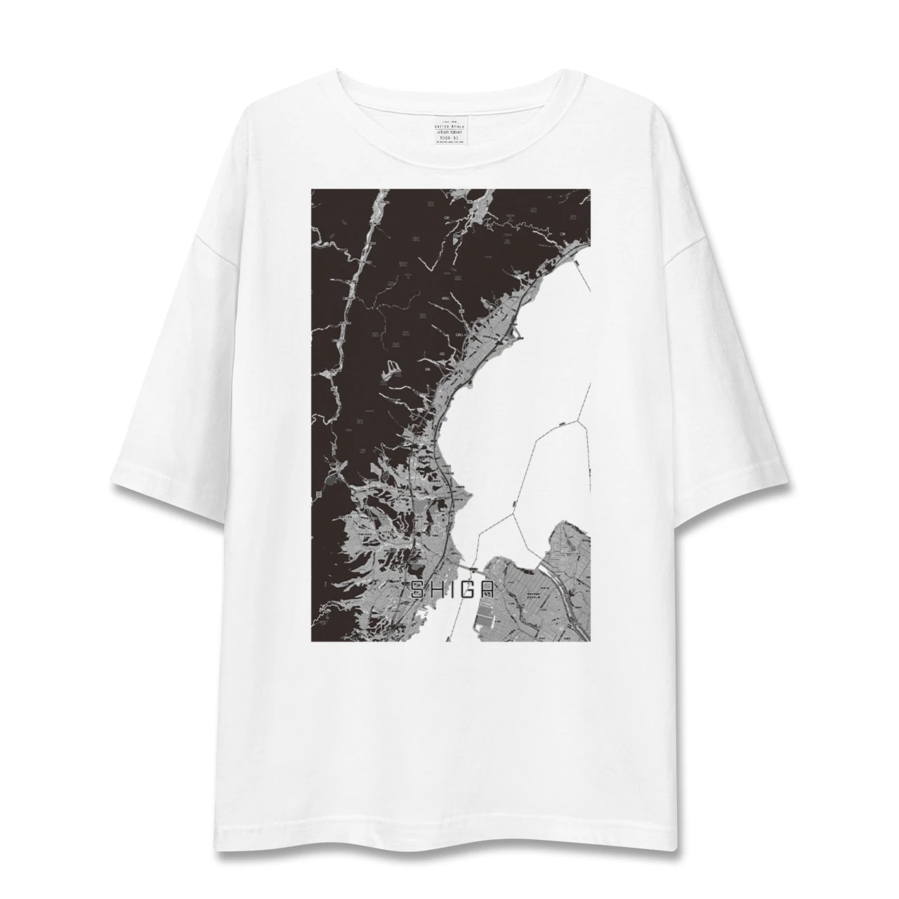 【志賀（滋賀県）】地図柄ビッグシルエットTシャツ