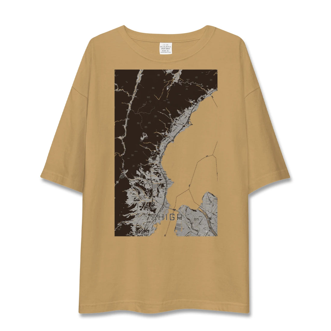 【志賀(滋賀県)】地図柄ビッグシルエットTシャツ