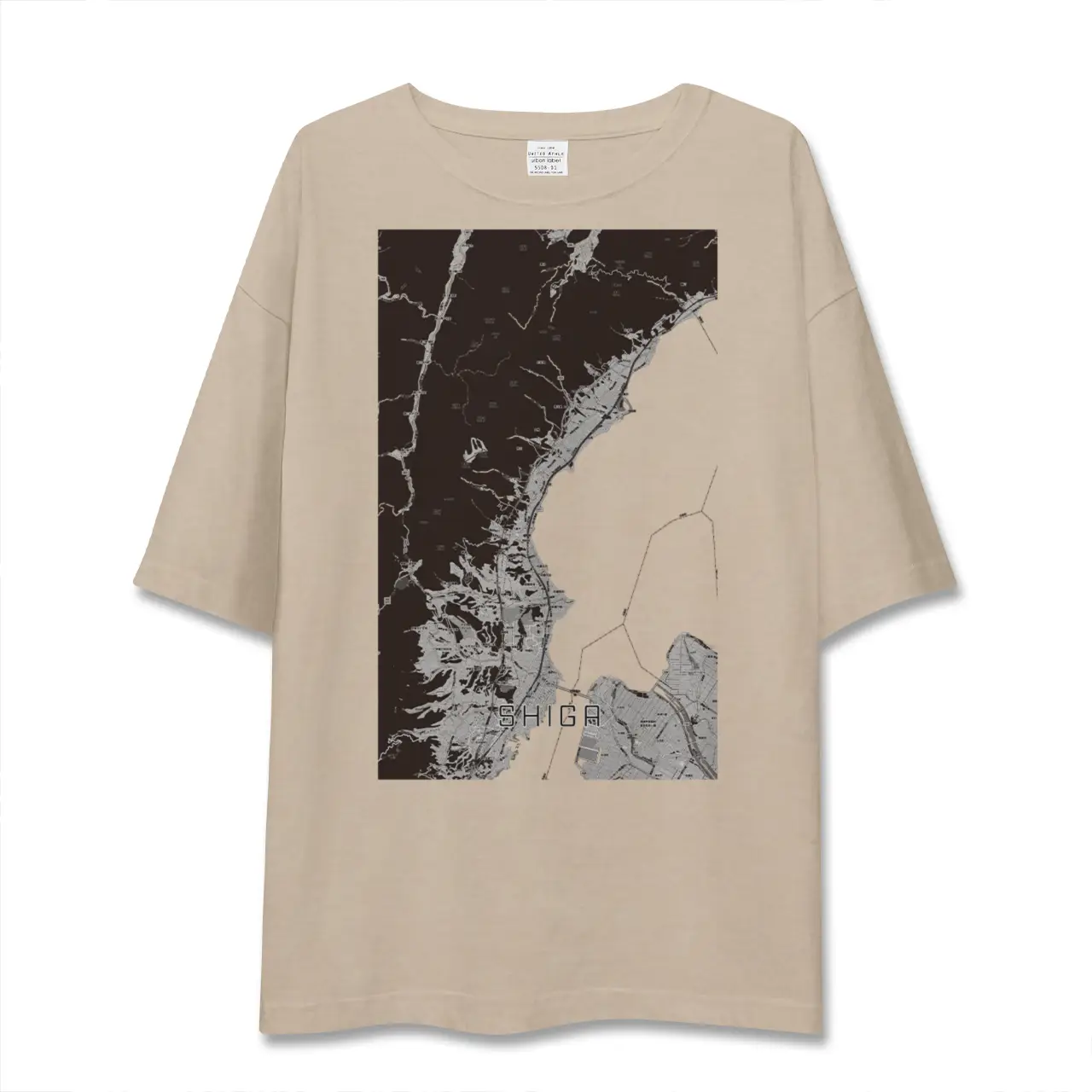 【志賀（滋賀県）】地図柄ビッグシルエットTシャツ
