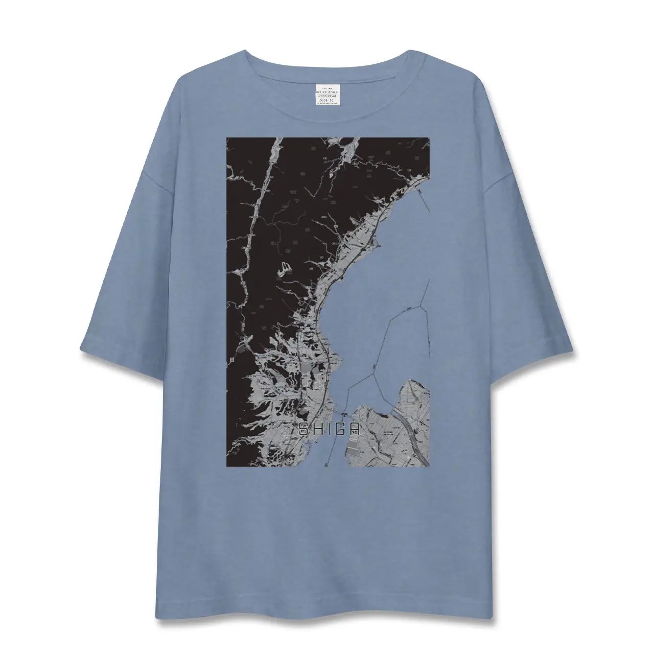 【志賀（滋賀県）】地図柄ビッグシルエットTシャツ