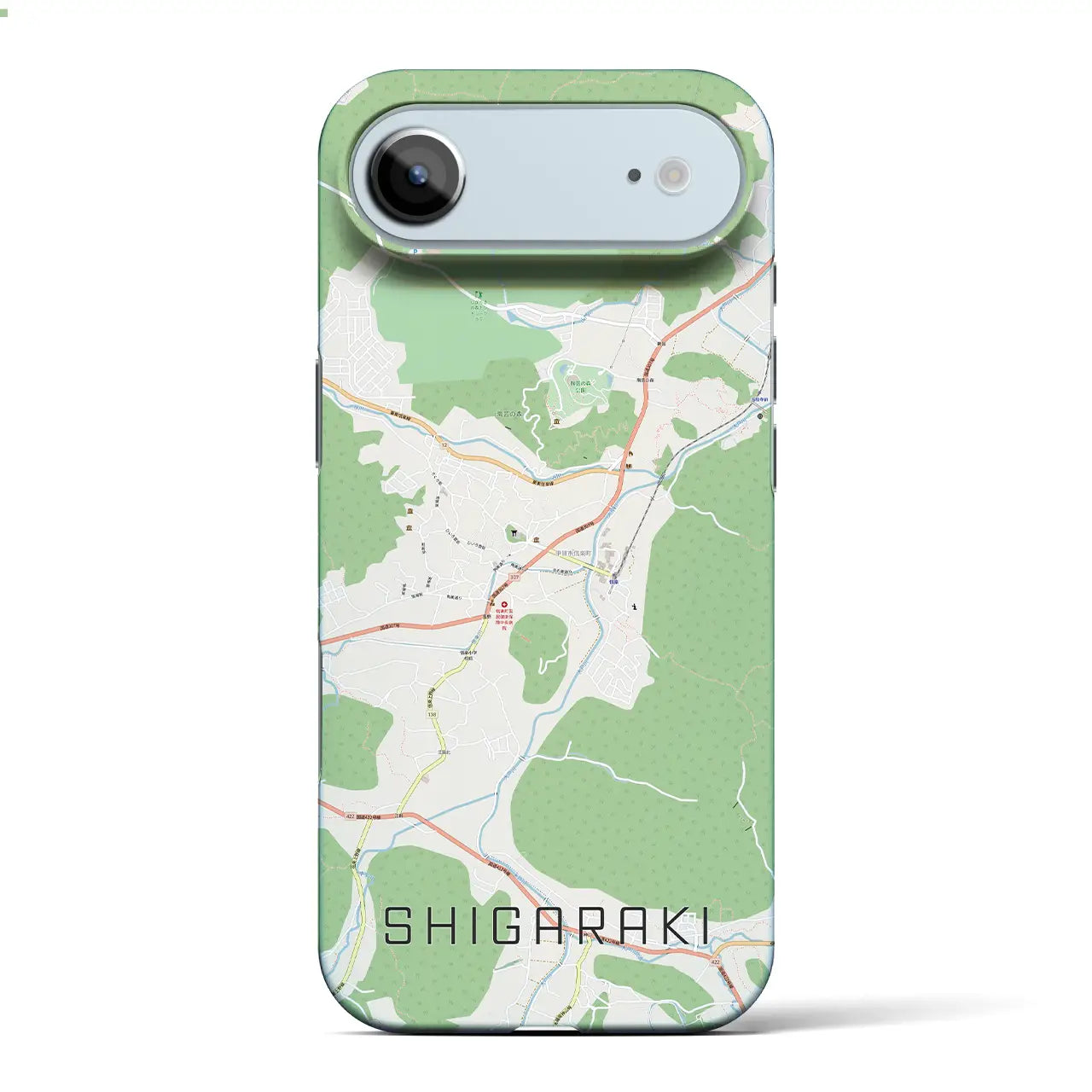 【信楽（滋賀県）】地図柄iPhoneケース（バックカバータイプ）ブラック・iPhone 17 Pro Max 用