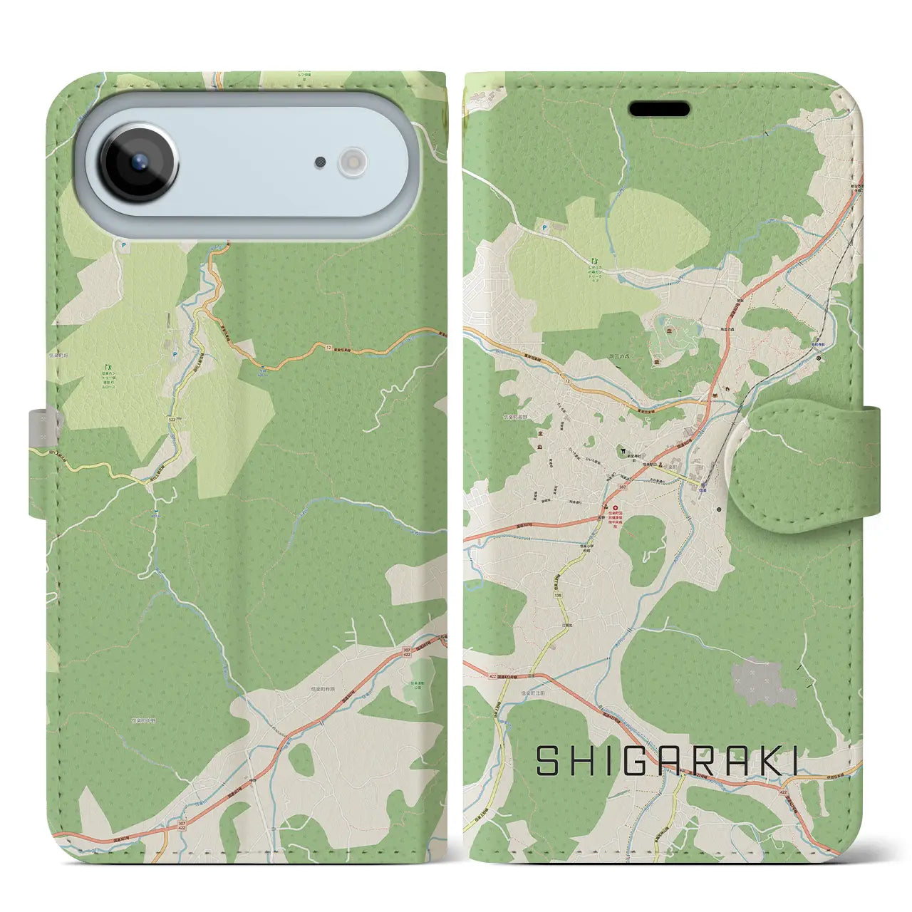 【信楽（滋賀県）】地図柄iPhoneケース（手帳タイプ）