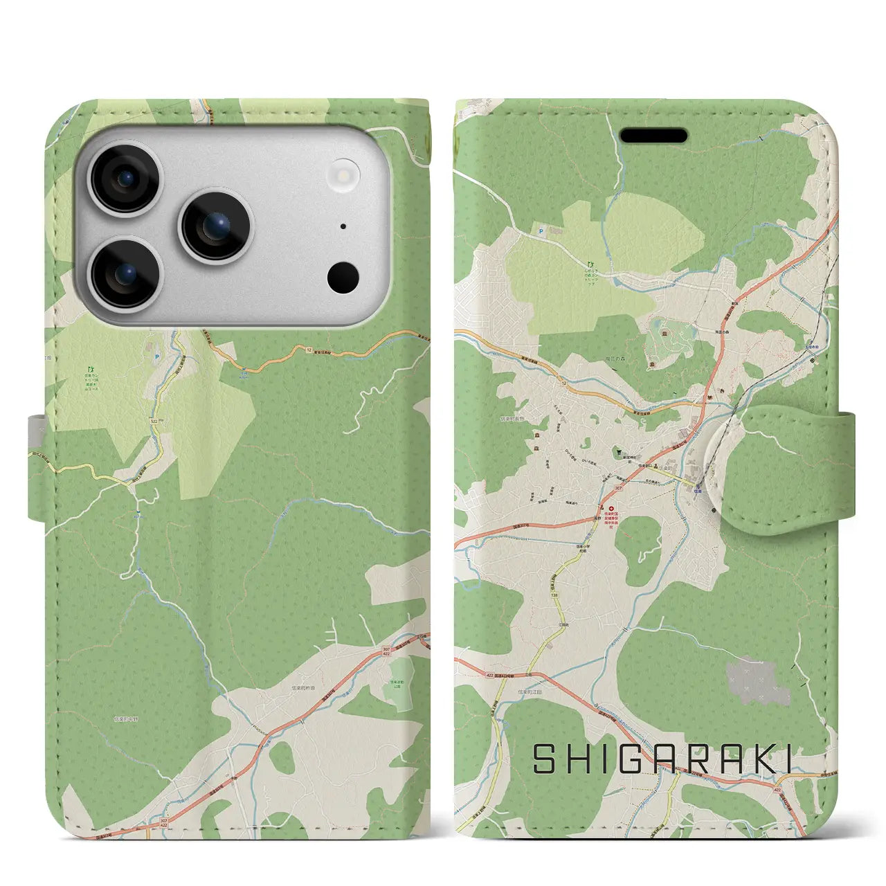 【信楽（滋賀県）】地図柄iPhoneケース（手帳タイプ）