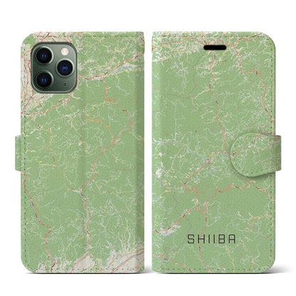 【椎葉（宮崎県）】地図柄iPhoneケース（手帳タイプ）ナチュラル・iPhone 11 Pro 用