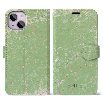 【椎葉（宮崎県）】地図柄iPhoneケース（手帳タイプ）ナチュラル・iPhone 14 用