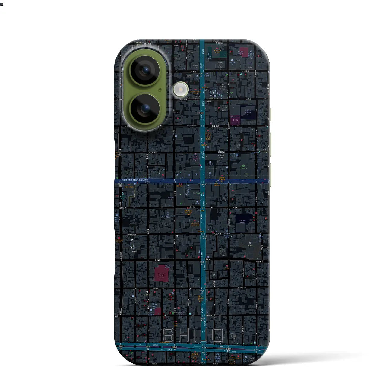 【四条（京都府）】地図柄iPhoneケース（バックカバータイプ）