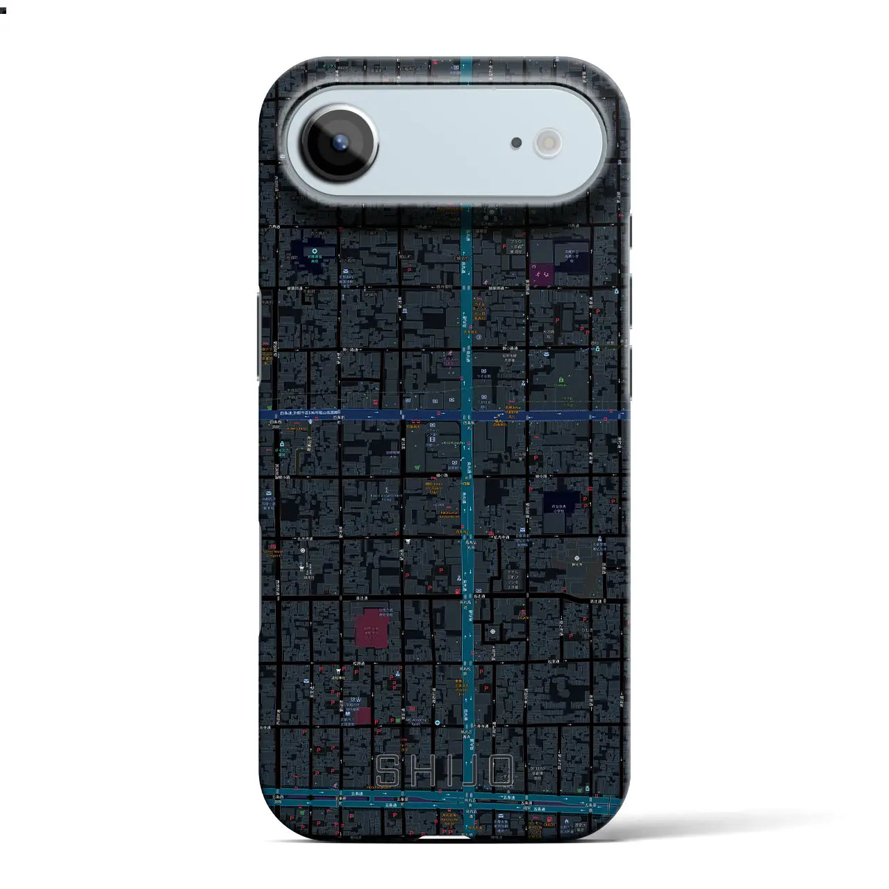 【四条（京都府）】地図柄iPhoneケース（バックカバータイプ）