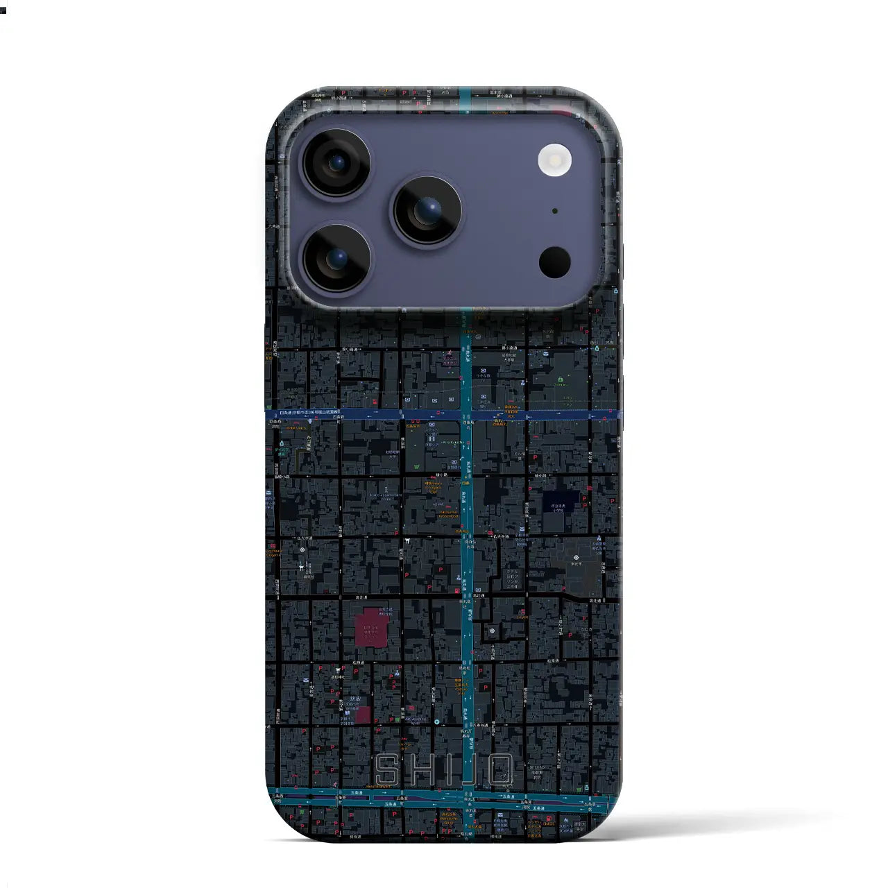 【四条（京都府）】地図柄iPhoneケース（バックカバータイプ）