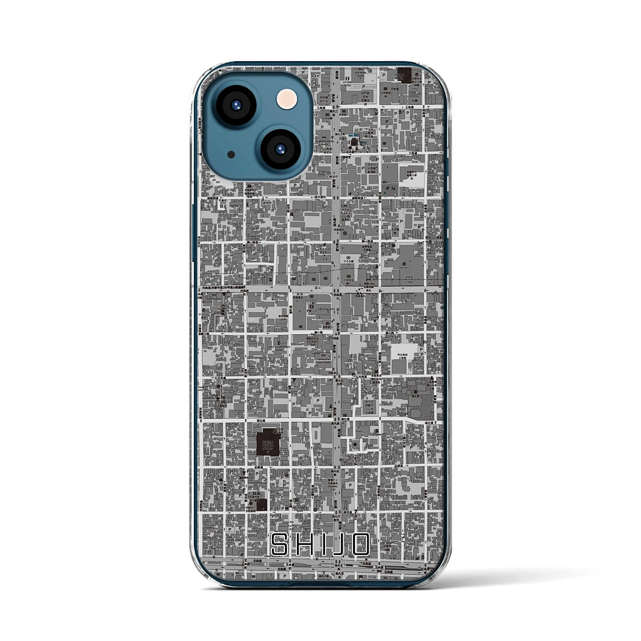 【四条（京都府）】地図柄iPhoneケース（クリアタイプ）