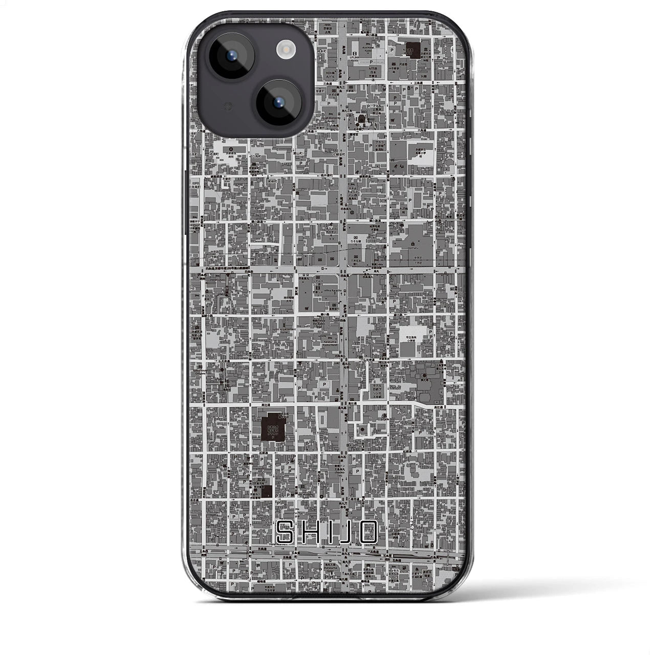 【四条（京都府）】地図柄iPhoneケース（クリアタイプ）